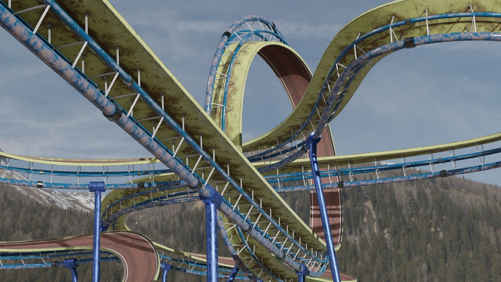 Acrobatic Track Low-poly 3D model_15