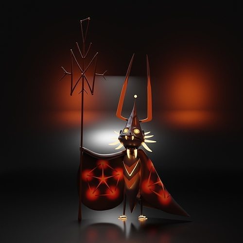 Dark Cockroach Low-poly 3D model