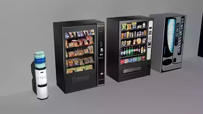 Office Drink Machines Low Poly Free low-poly 3D model