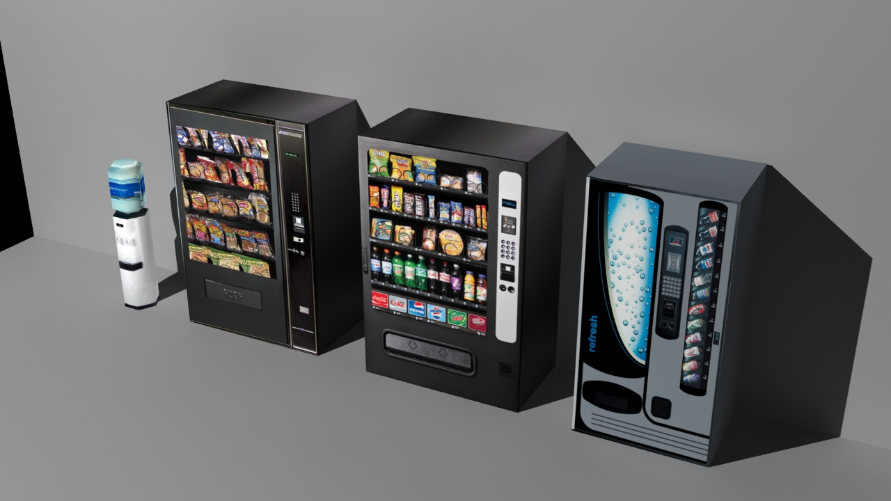 Office Drink Machines Low Poly Free low-poly 3D model_1