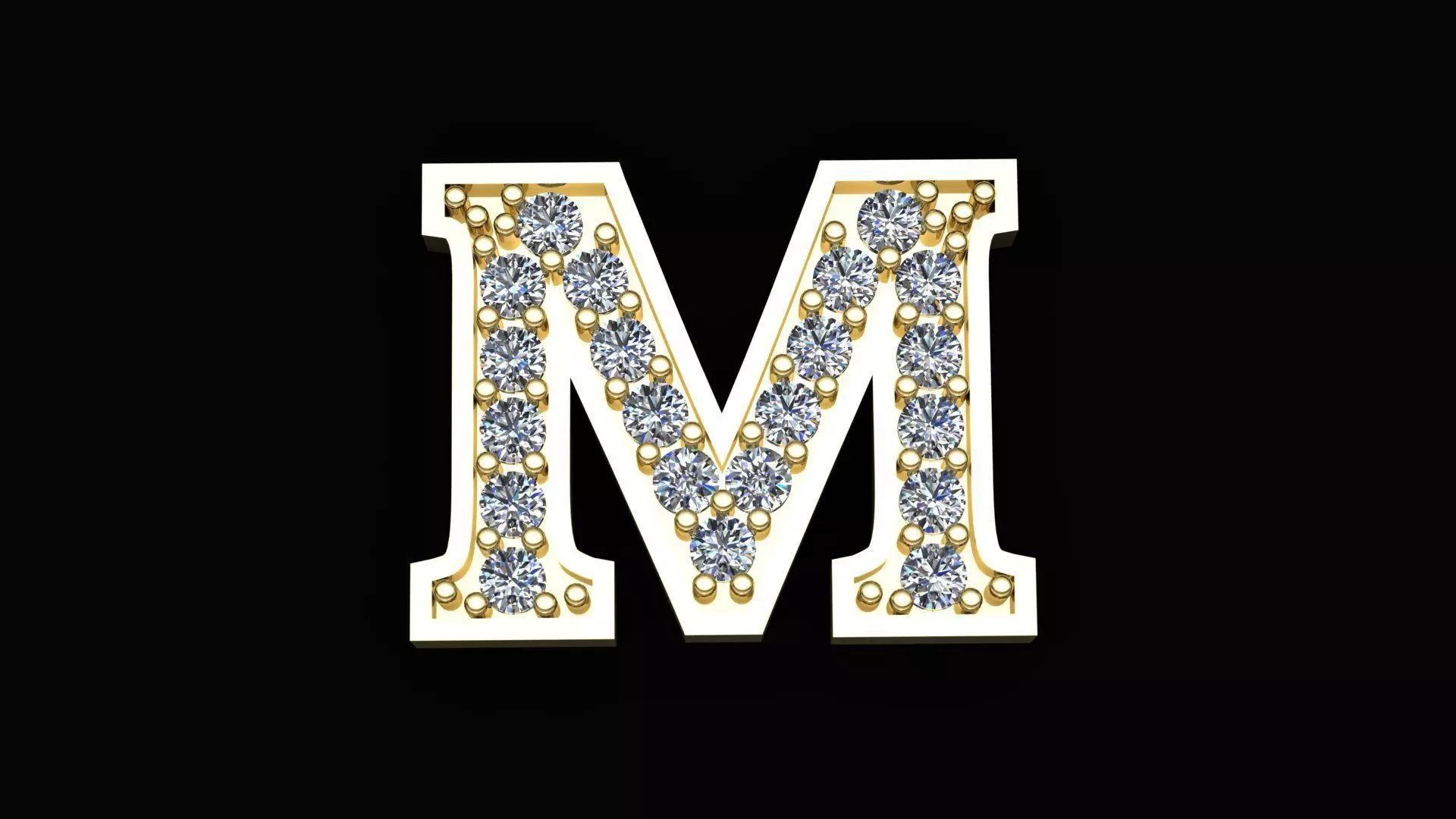 Letter M pendant 3D print model