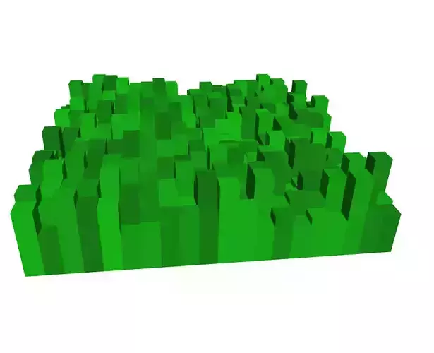 Seamless Voxel Grass Tile 3D model