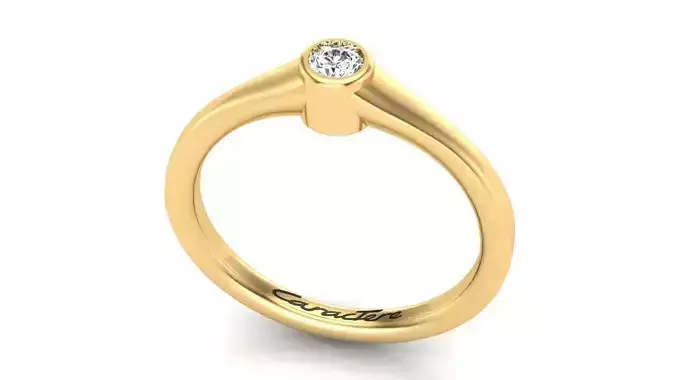 Engagement Ring With 3mm Round Bezel Setting