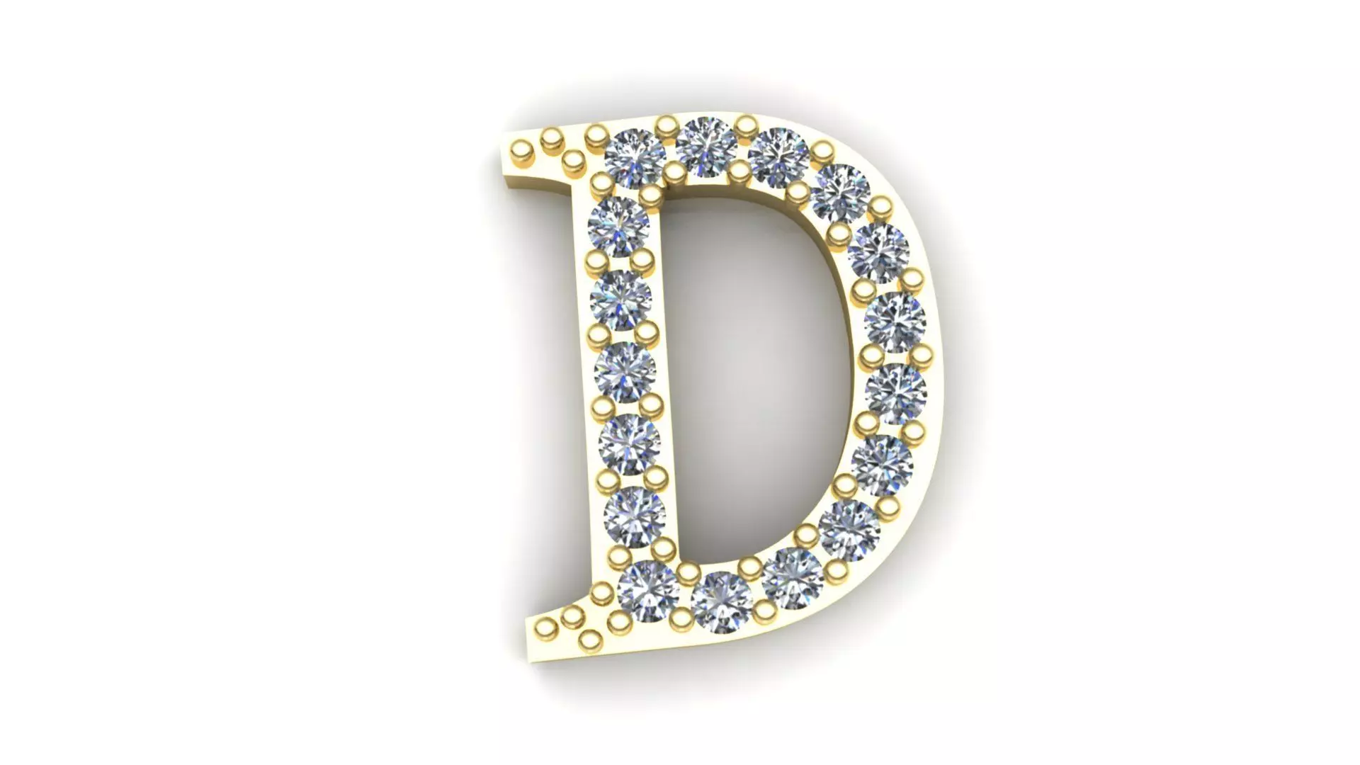 Letter D pendant 3D print model