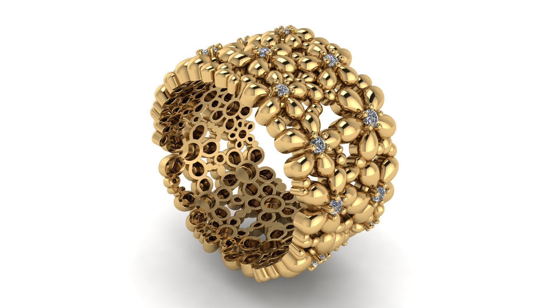 Flowers Rings  3D print model_8