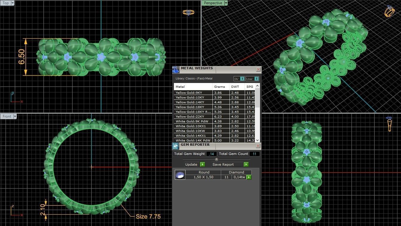 Flowers Rings  3D print model_13