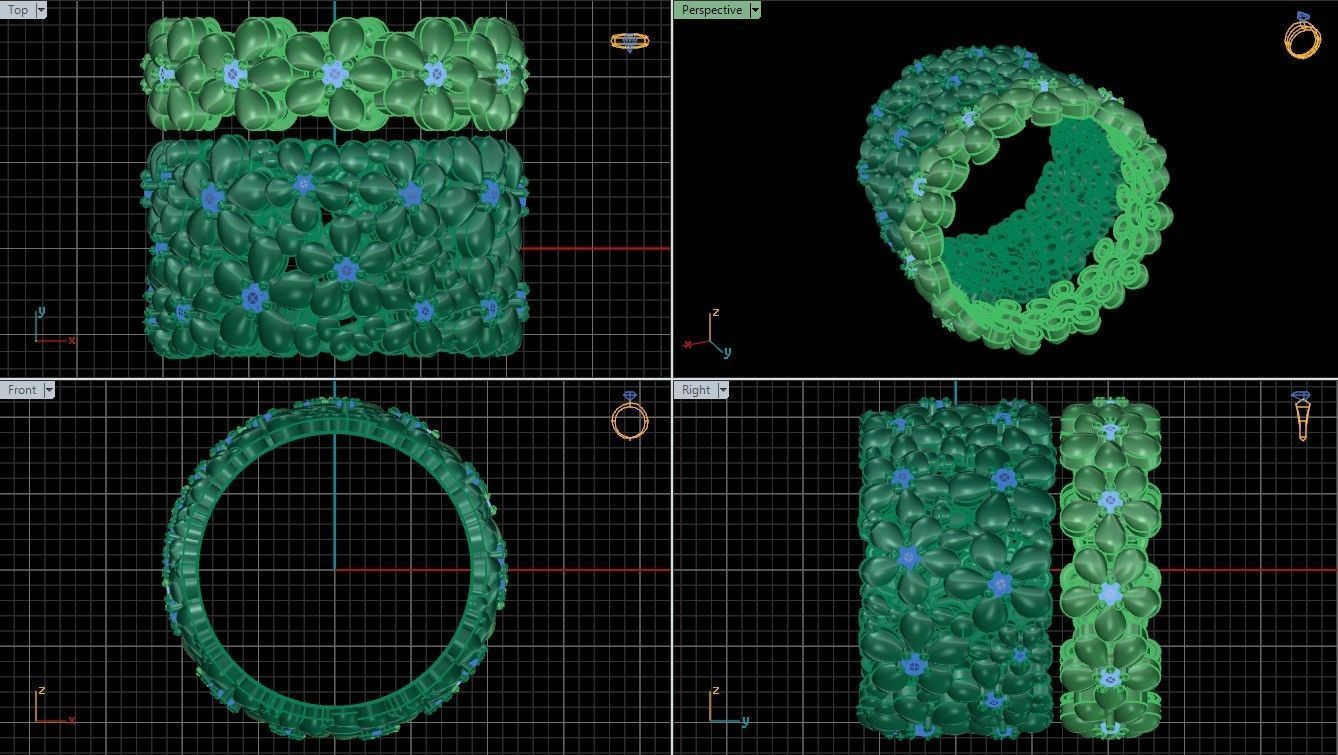 Flowers Rings  3D print model_9
