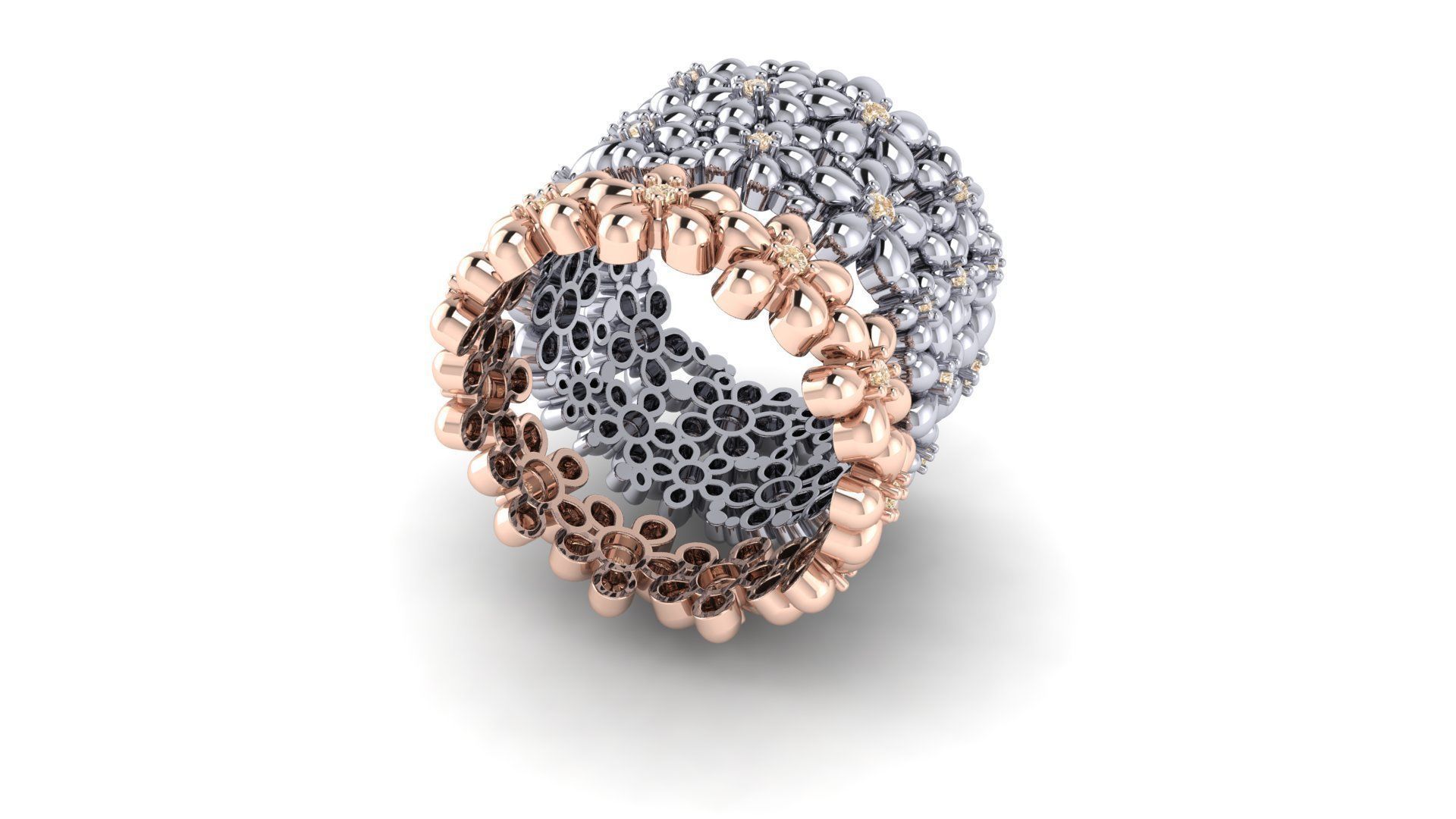 Flowers Rings  3D print model_5