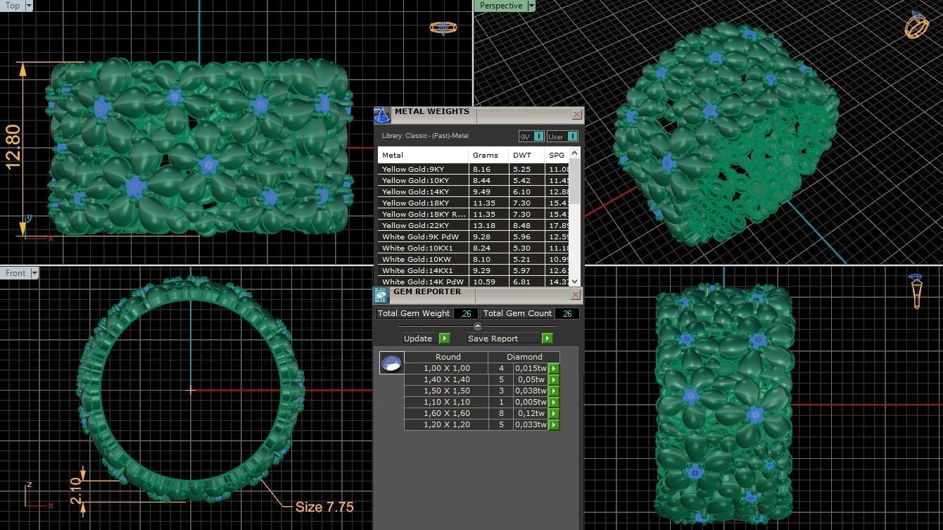 Flowers Rings  3D print model_10