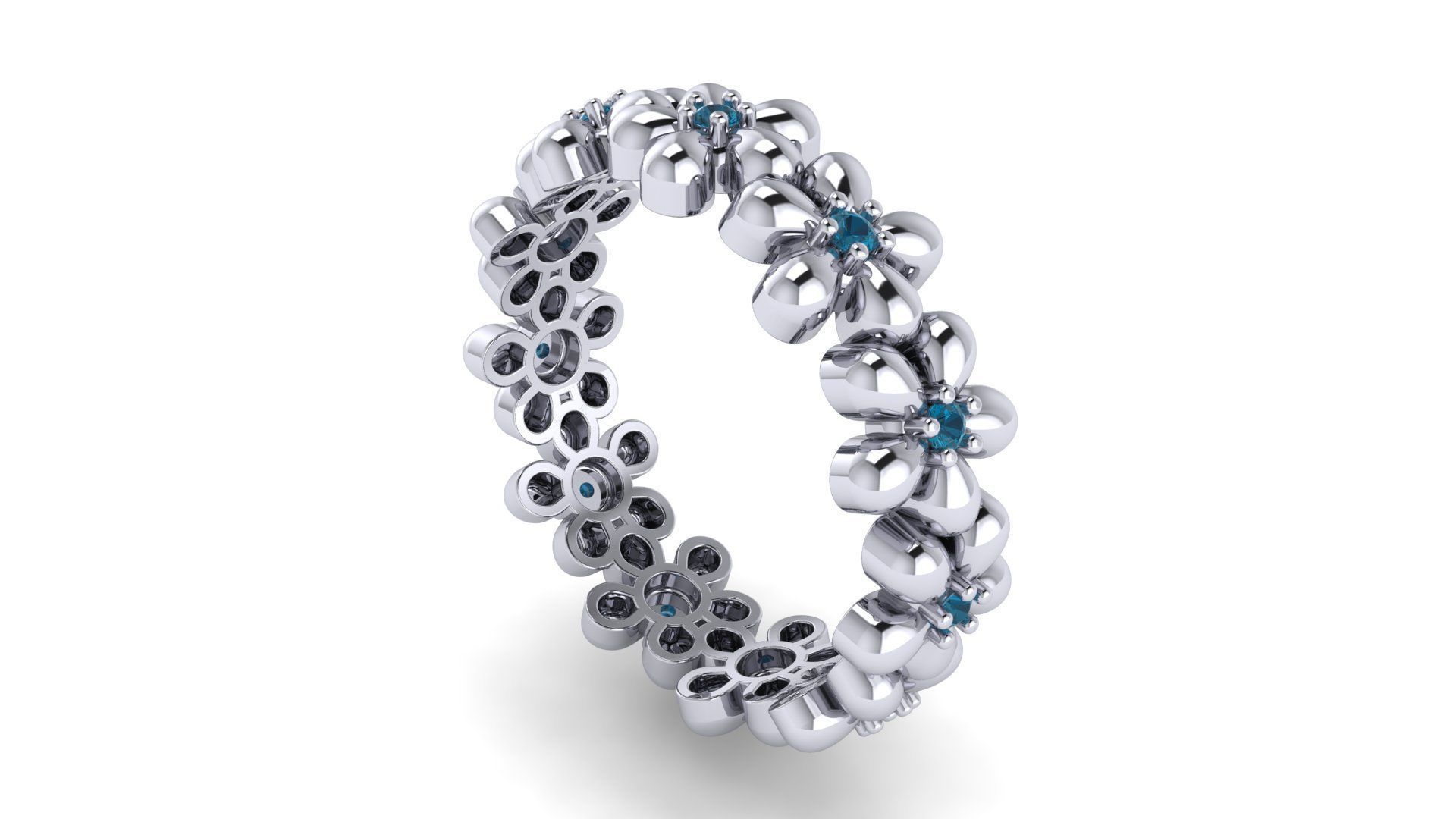 Flowers Rings  3D print model_7