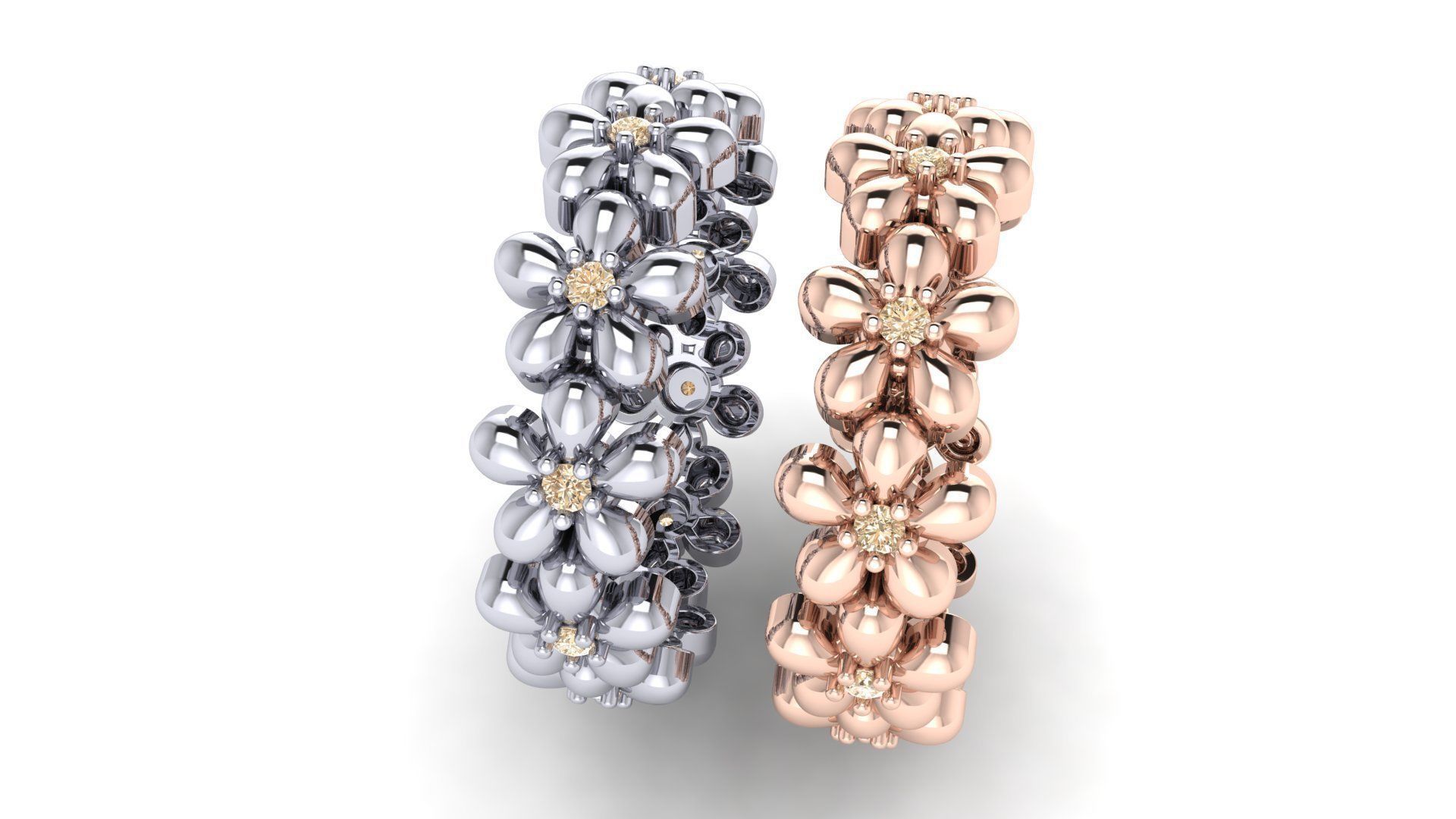 Flowers Rings  3D print model_6