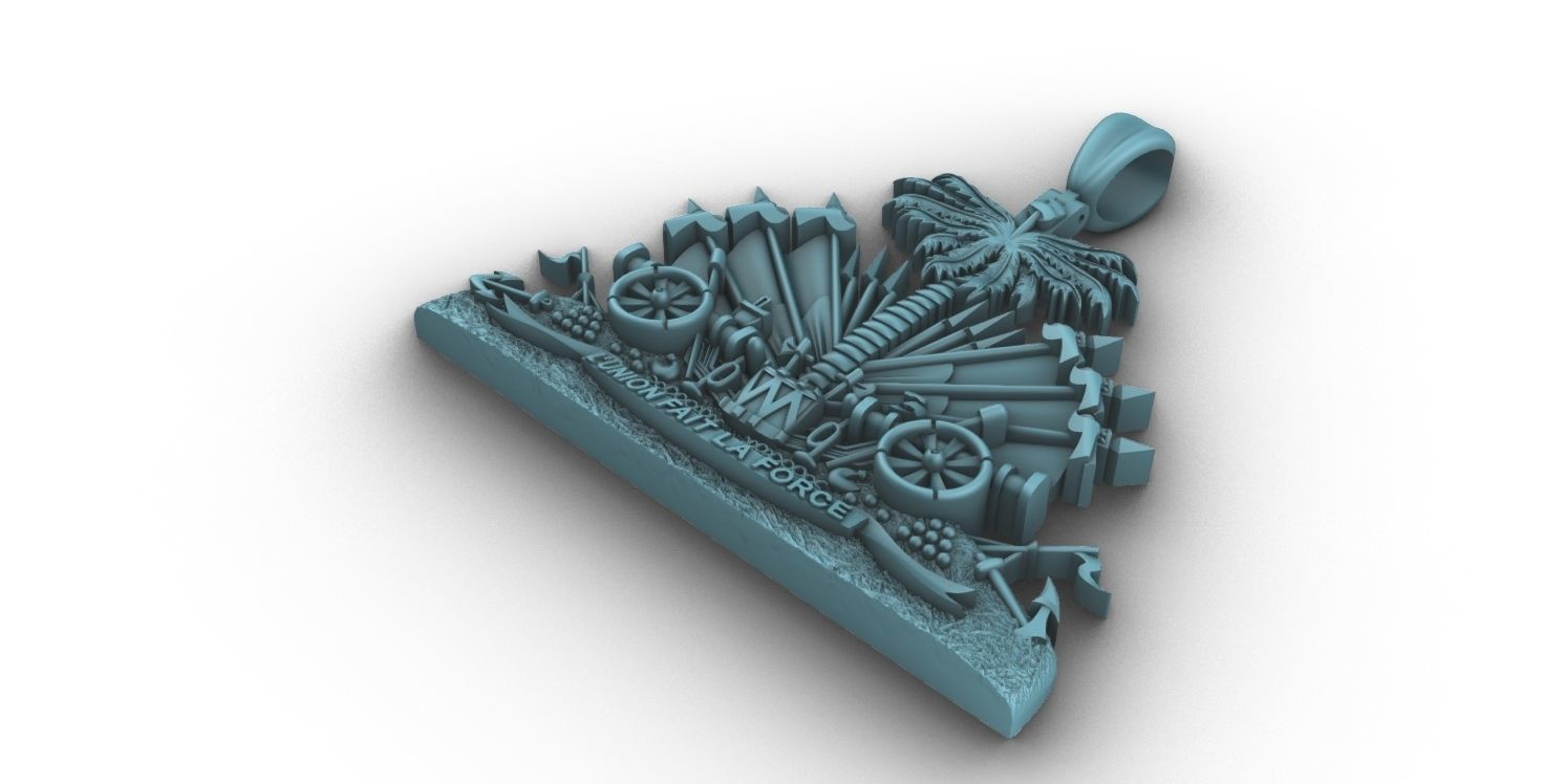 Coat of arms of Haiti Pendant 3D print model 3D print model_5