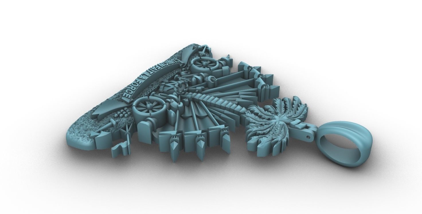 Coat of arms of Haiti Pendant 3D print model 3D print model_8