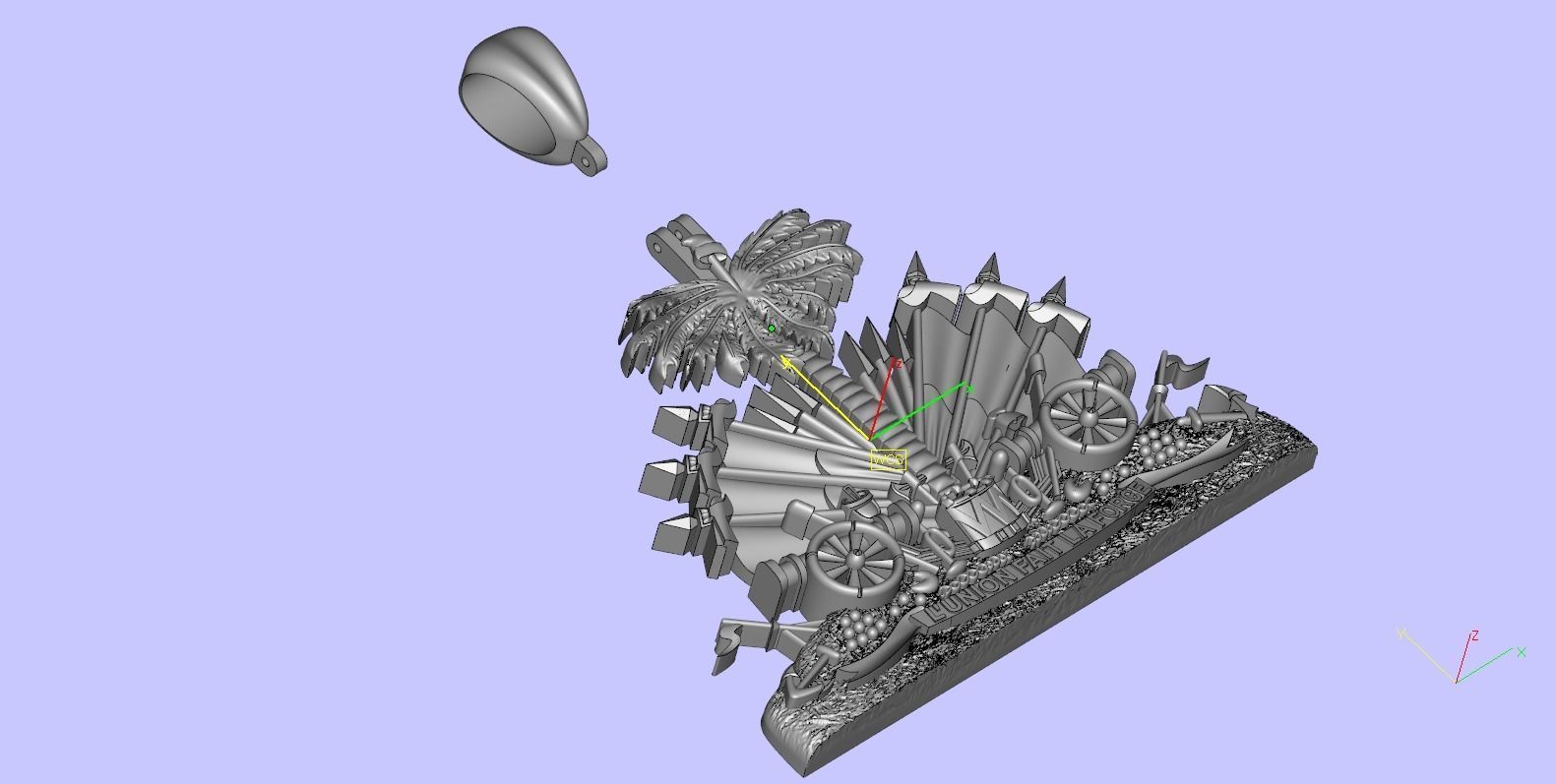 Coat of arms of Haiti Pendant 3D print model 3D print model_16