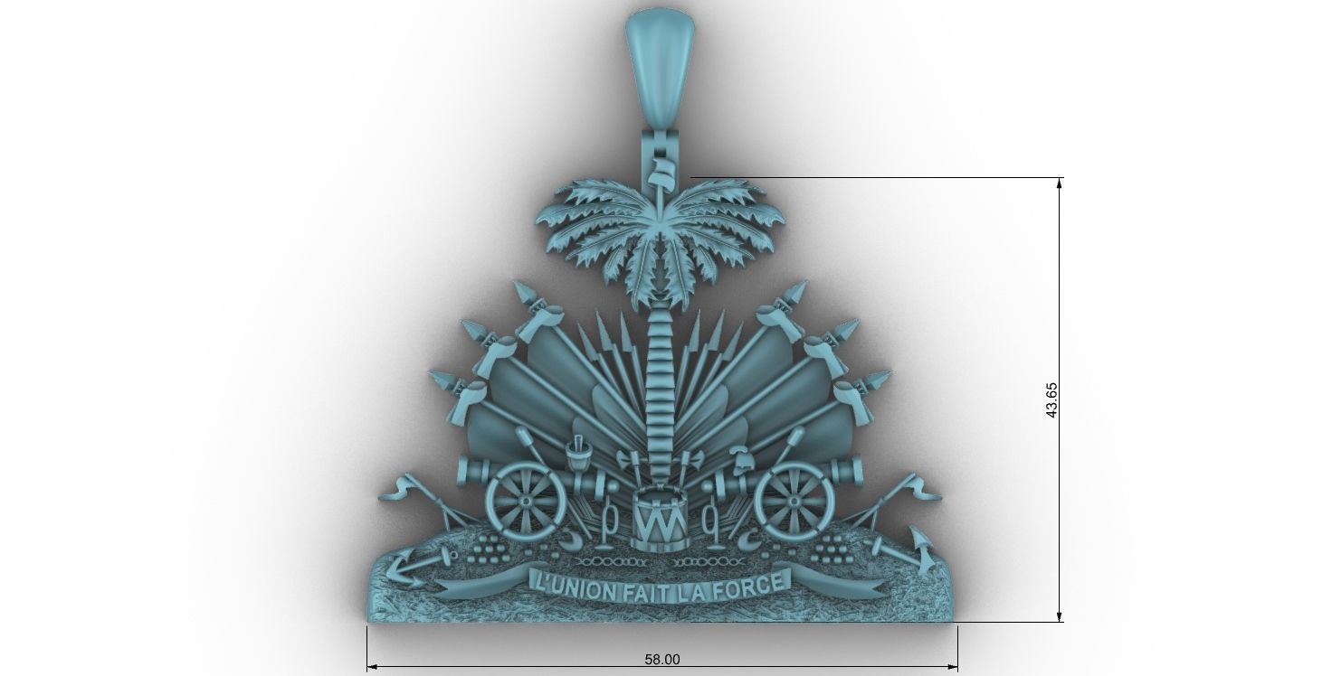 Coat of arms of Haiti Pendant 3D print model 3D print model_4