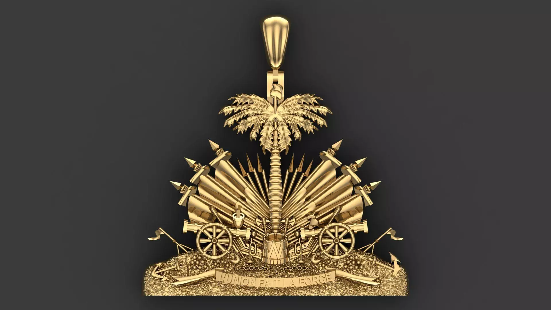 Coat of arms of Haiti Pendant 3D print model 3D print model_0