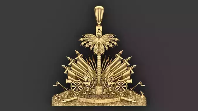 Coat of arms of Haiti Pendant 3D print model 3D print model