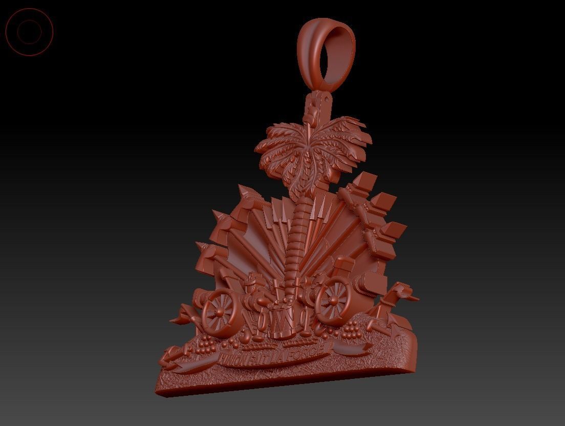 Coat of arms of Haiti Pendant 3D print model 3D print model_12