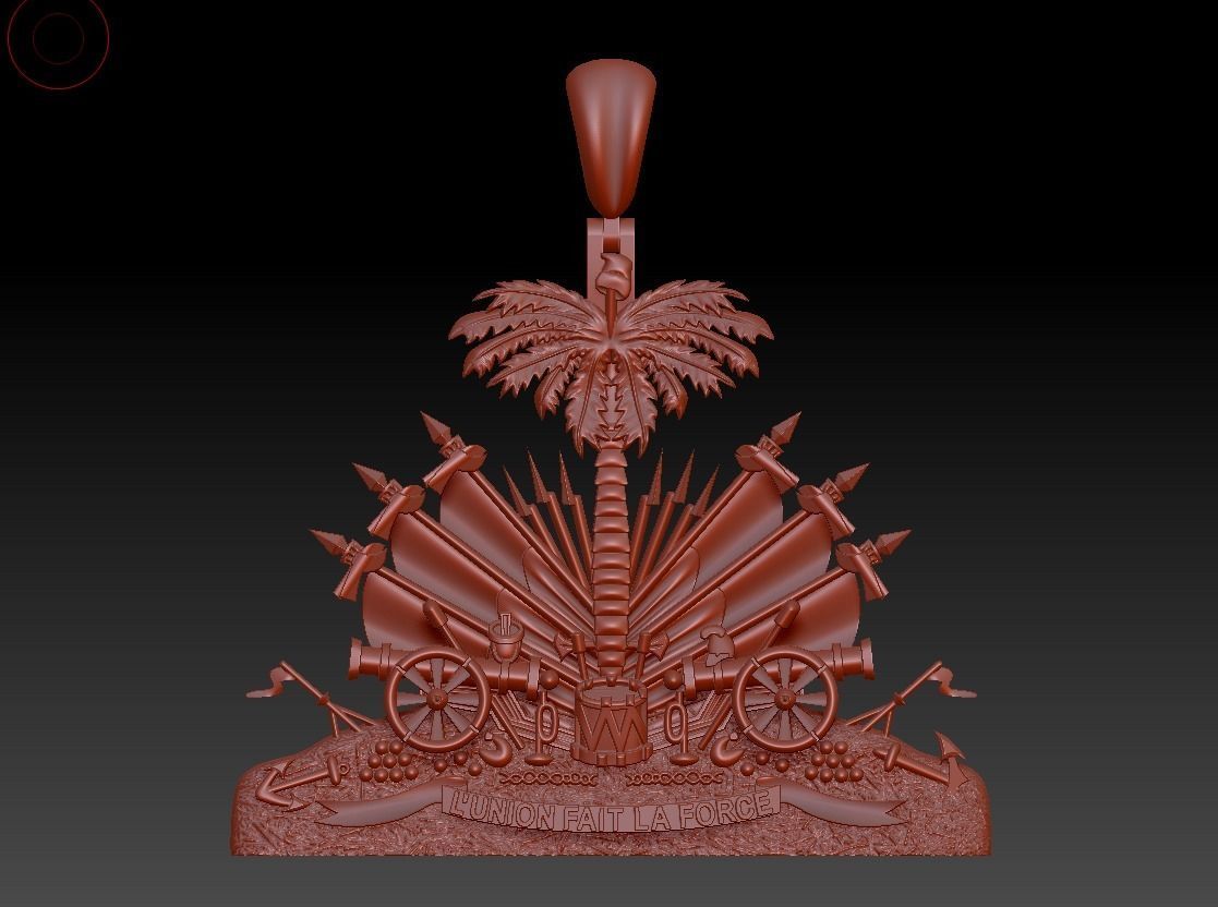Coat of arms of Haiti Pendant 3D print model 3D print model_11