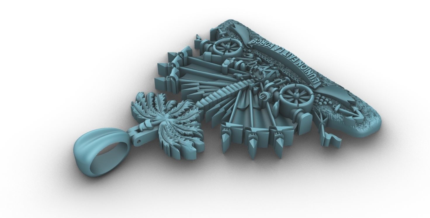 Coat of arms of Haiti Pendant 3D print model 3D print model_7