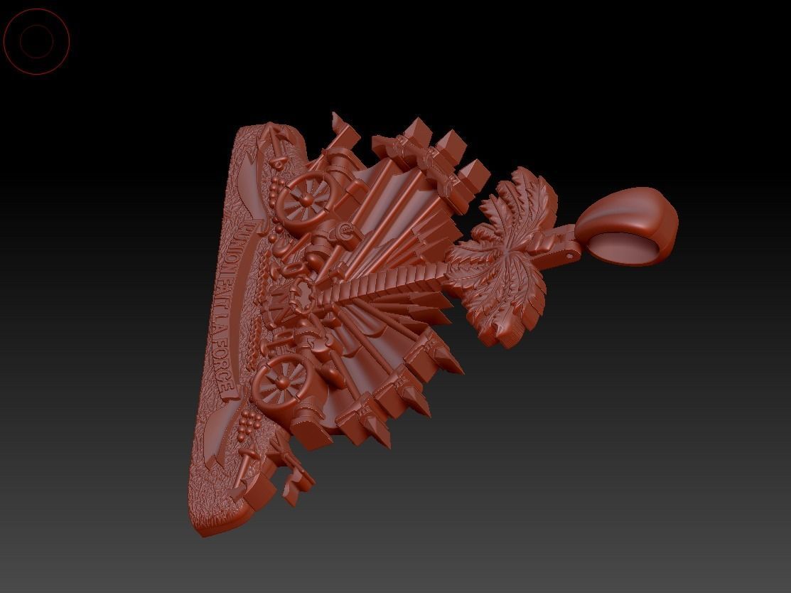 Coat of arms of Haiti Pendant 3D print model 3D print model_13