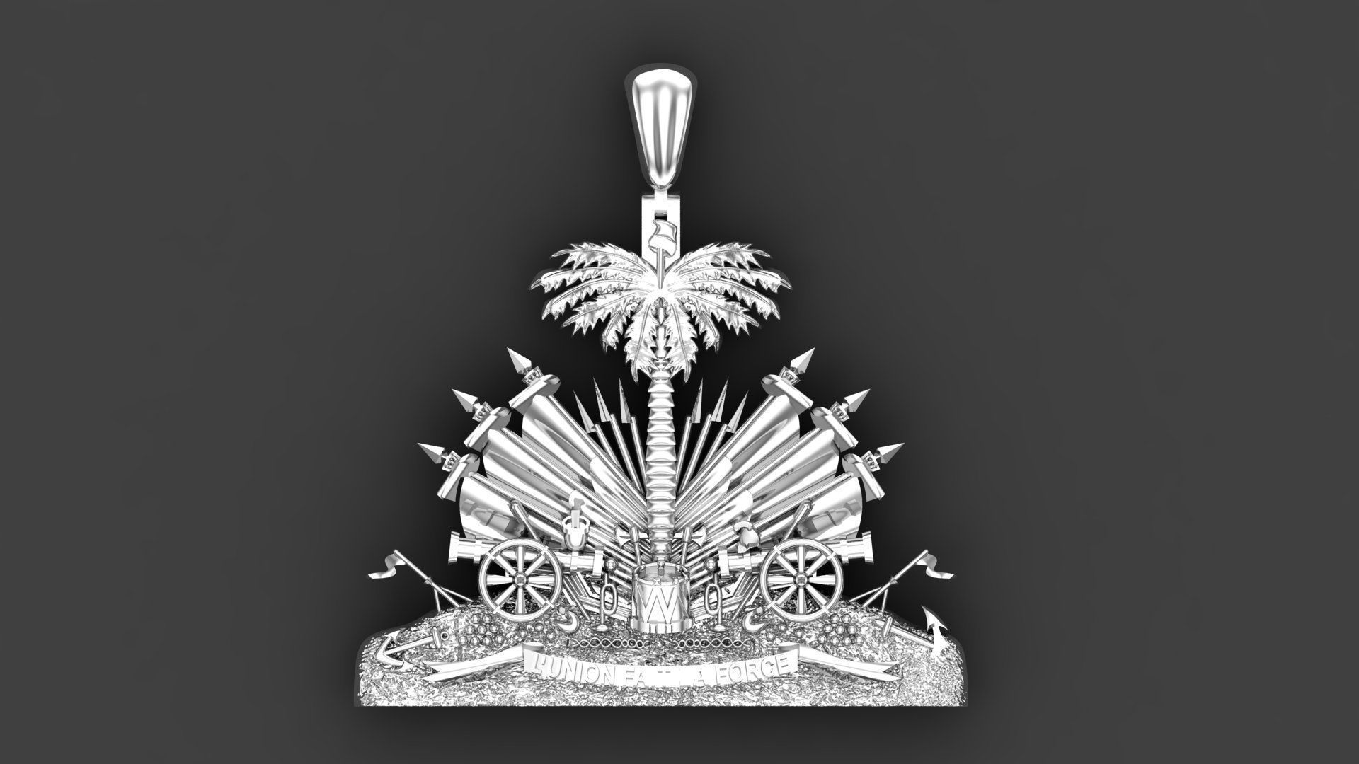 Coat of arms of Haiti Pendant 3D print model 3D print model_3