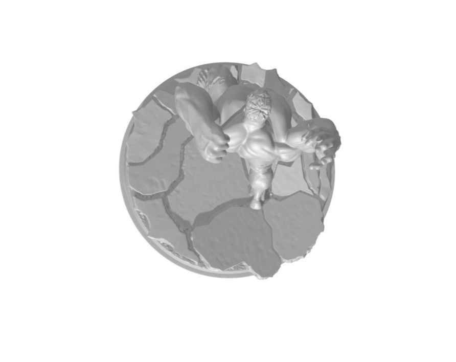Hulk smash action figure with base modular 3D print model_5