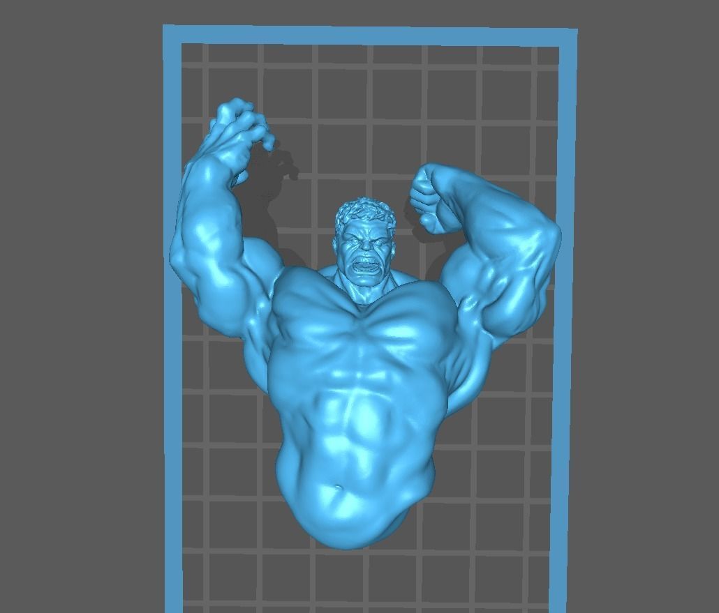 Hulk smash action figure with base modular 3D print model_1