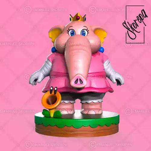 PEACH ELEPHANT - SUPER MARIO WONDER 3D print model