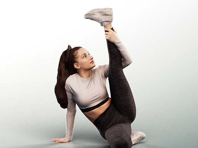 Camila 13024 - Young Woman Stretching Leg Low-poly 3D model