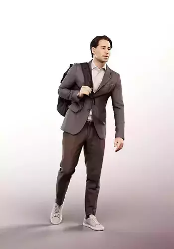 Mick 13012 - Walking Business Man With Backpack