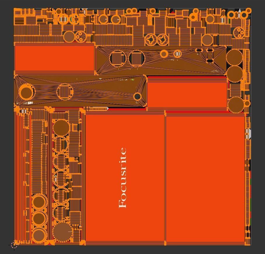 Scarlett 2i2  sound video card Low-poly 3D model_7