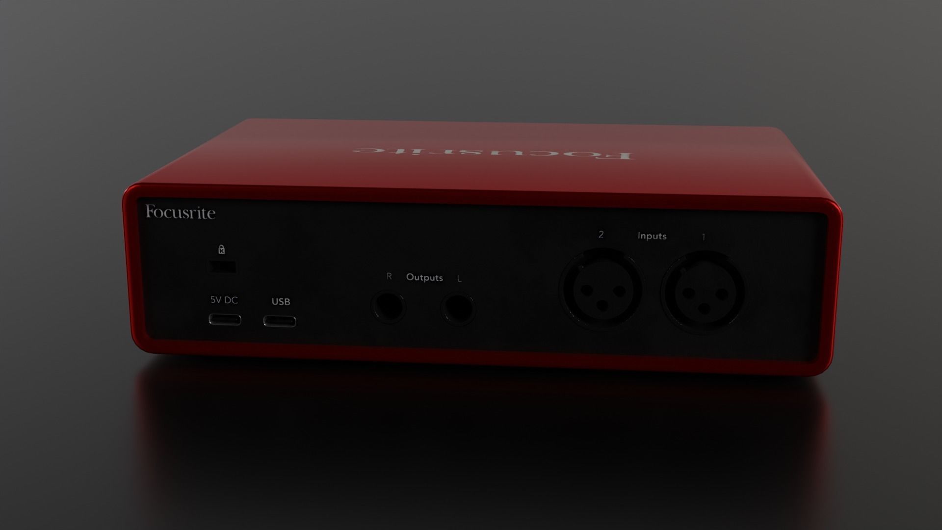 Scarlett 2i2  sound video card Low-poly 3D model_4