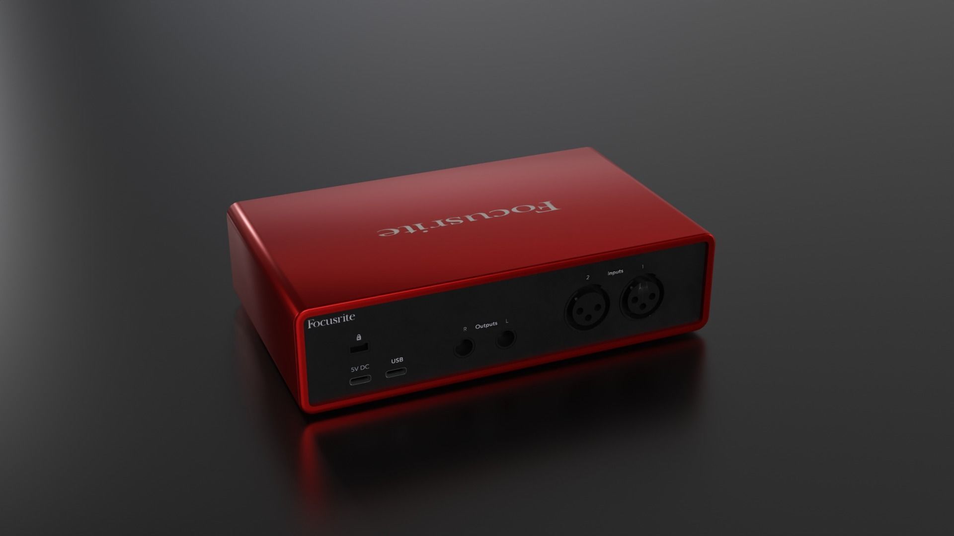 Scarlett 2i2  sound video card Low-poly 3D model_5