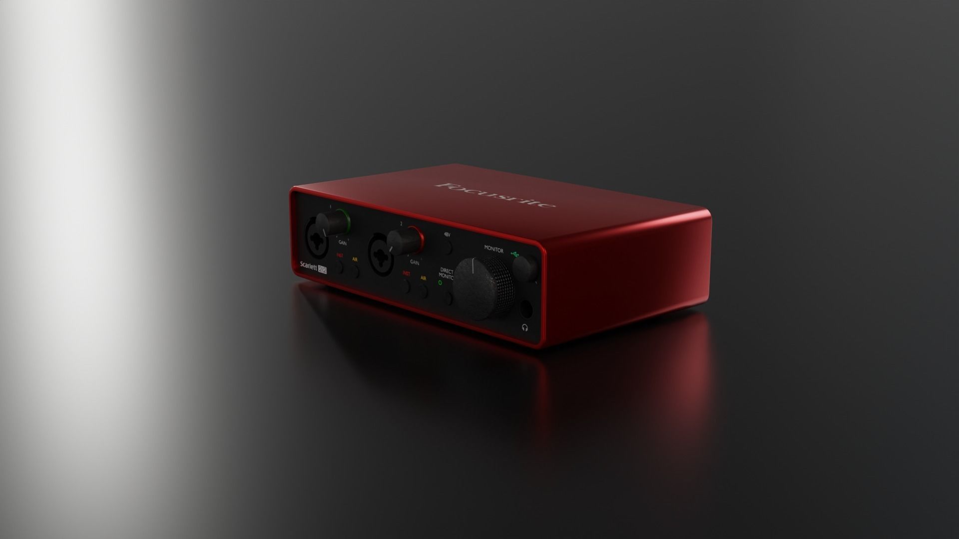 Scarlett 2i2  sound video card Low-poly 3D model_2
