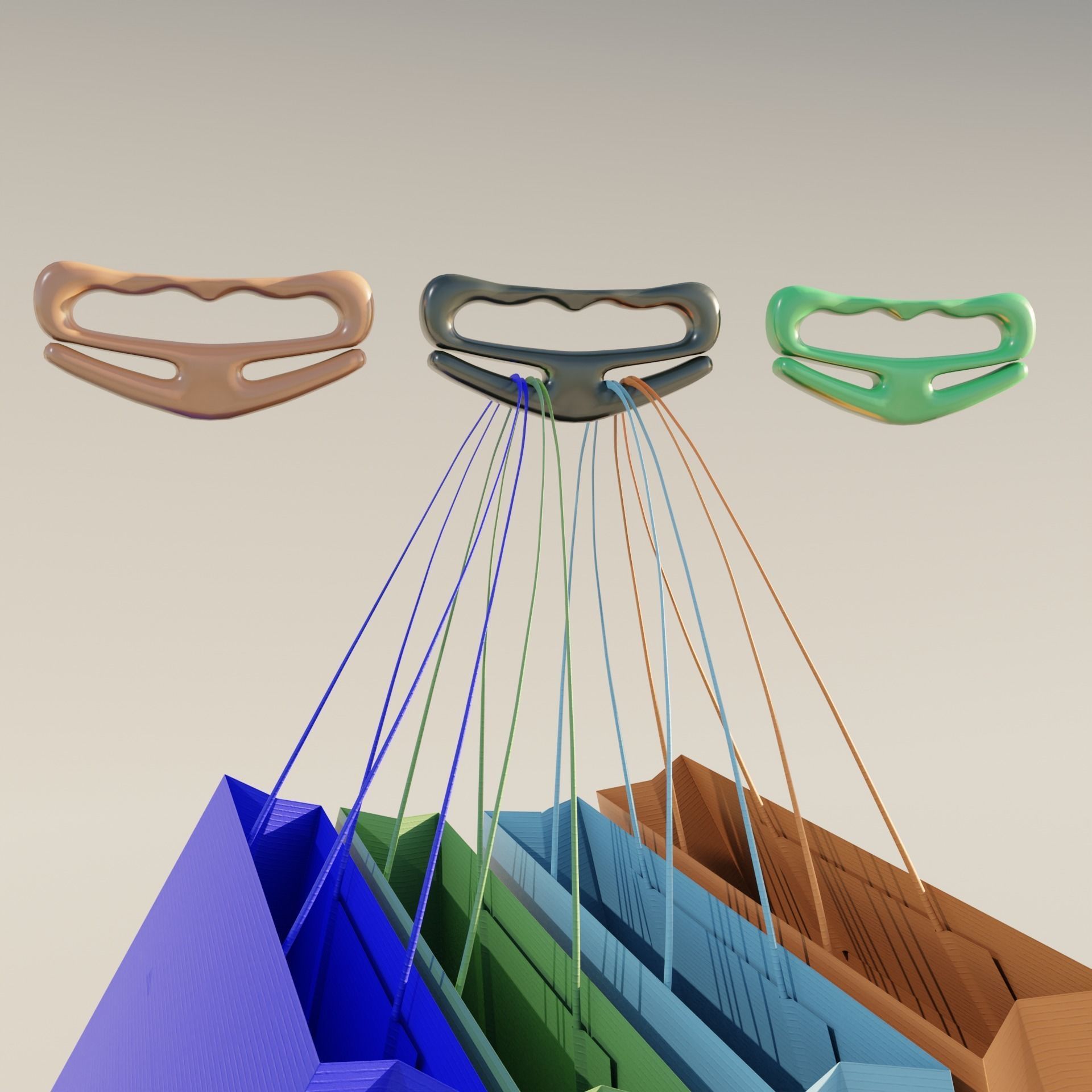 Grocery Bag Holder Handle Carrier 3D print model_1