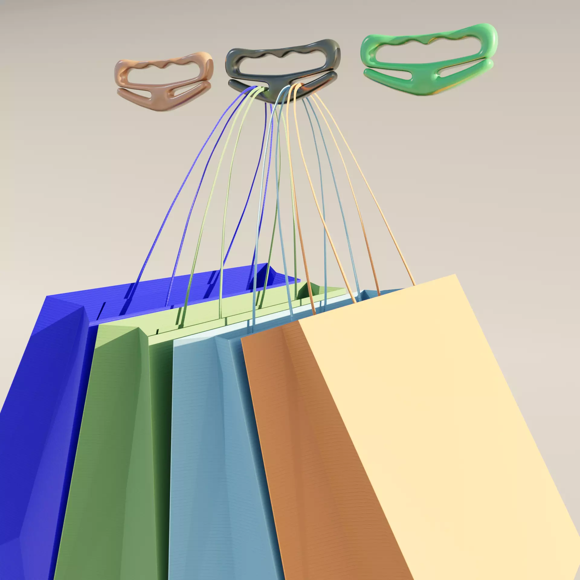Grocery Bag Holder Handle Carrier 3D print model_0
