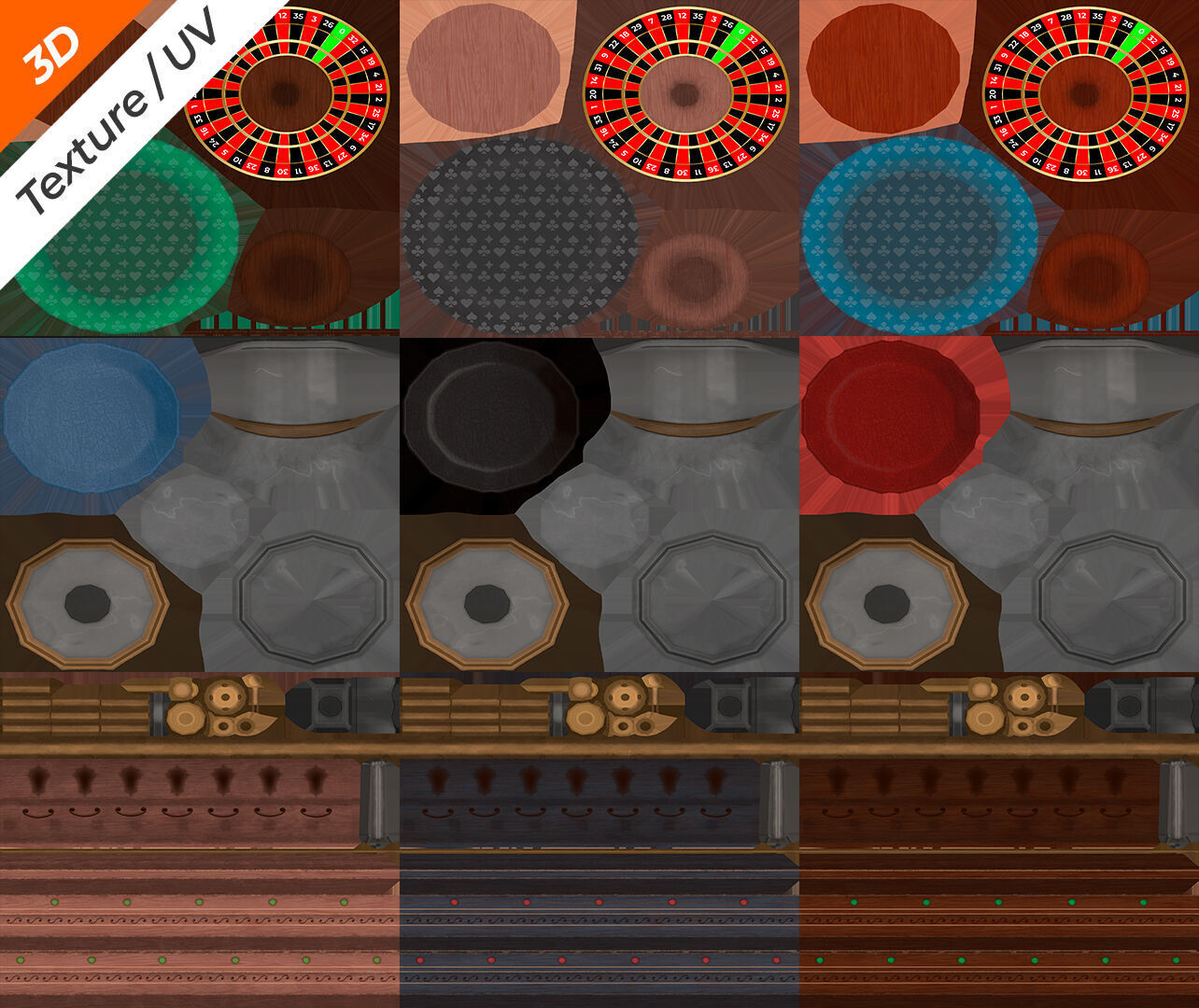 Roulette Table Low-poly 3D model_14