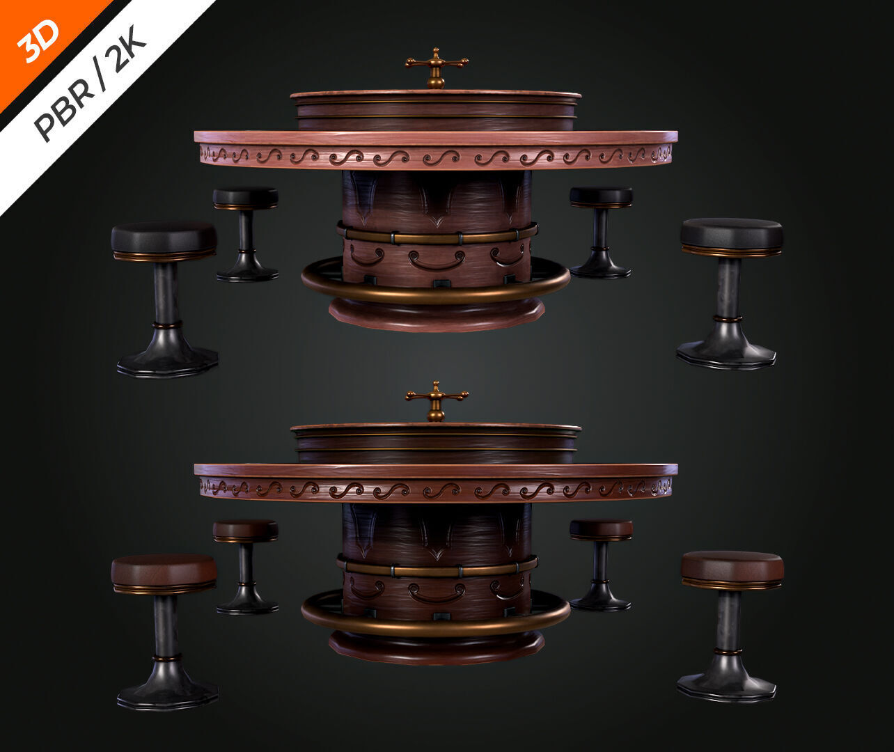 Roulette Table Low-poly 3D model_8