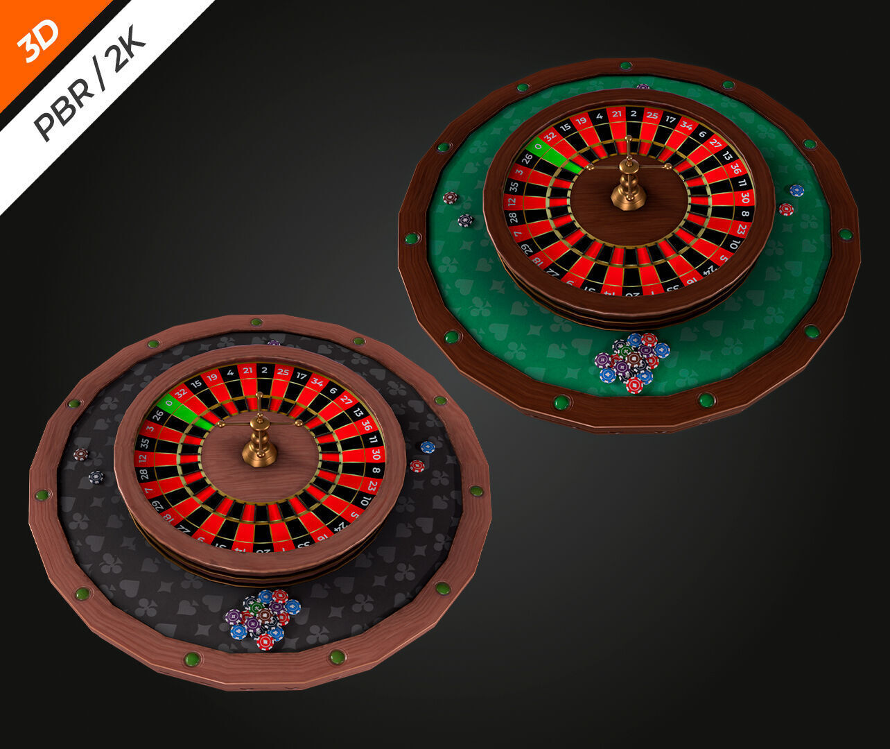 Roulette Table Low-poly 3D model_10