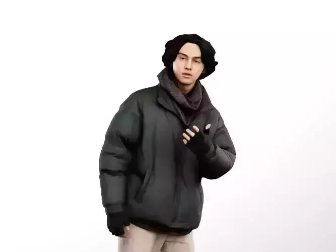 Emilio 12982 - Young Man Walking In Winter Clothing