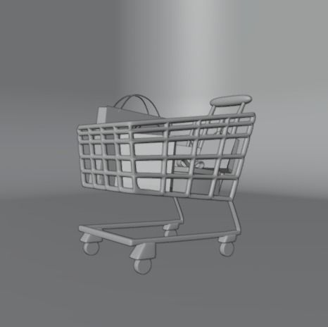 Shopping Cart 3D Icon VR AR low-poly 3d model game ready 3D model_2