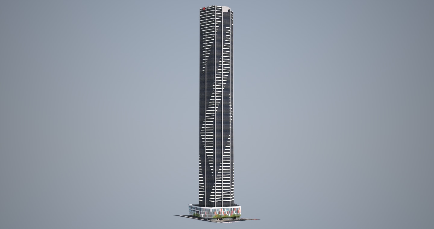 Soleil Apartments - Low poly Low-poly 3D model_1