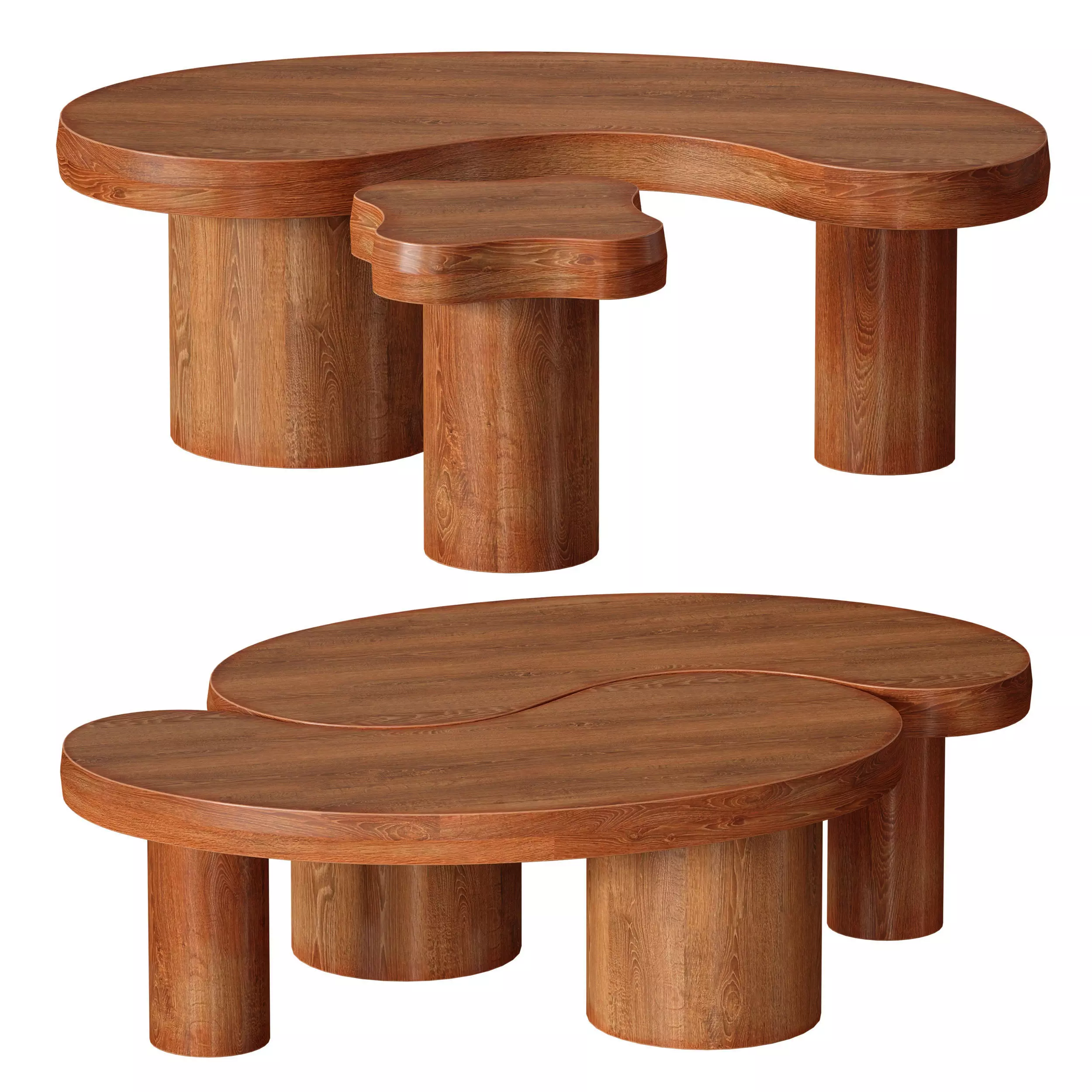 Augie Oak Wood Coffee Table by Jake Arnold 3D model_0