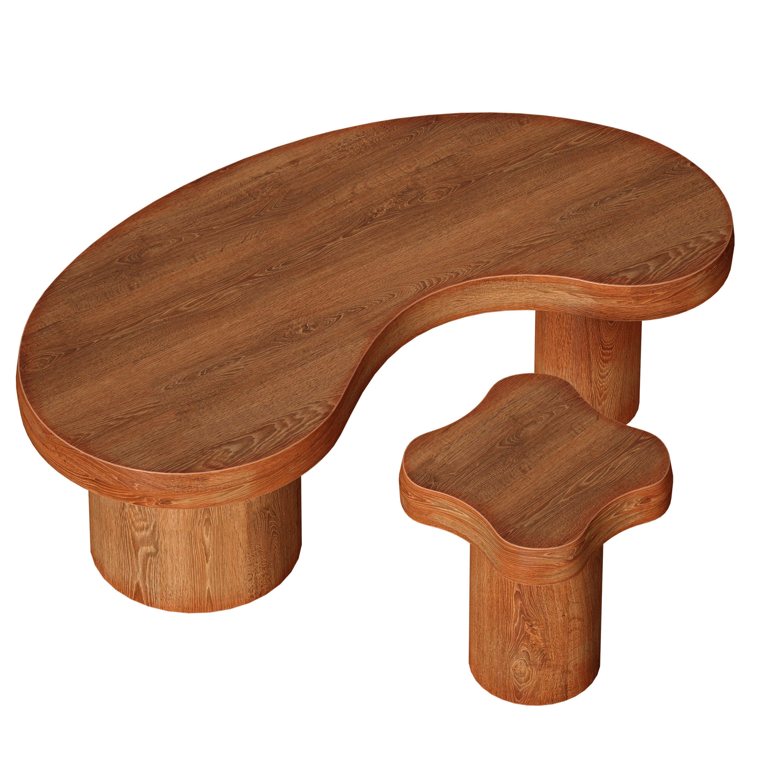 Augie Oak Wood Coffee Table by Jake Arnold 3D model_4
