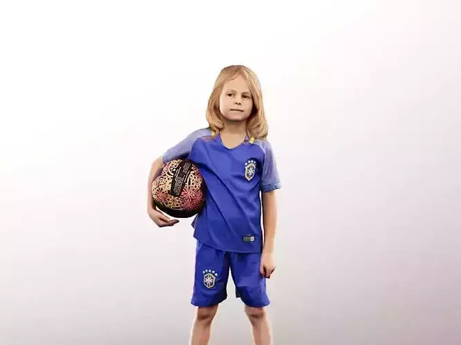 Fynn 12966 - Standing Young Boy Playing Soccer