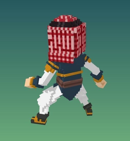 PIXEL Arabic Man  Low-poly 3D model_4