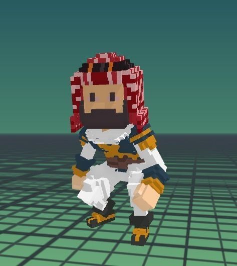 PIXEL Arabic Man  Low-poly 3D model_6