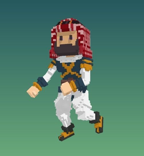 PIXEL Arabic Man  Low-poly 3D model_7