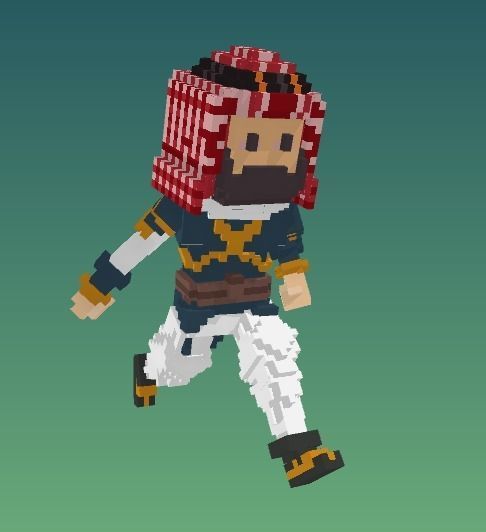 PIXEL Arabic Man  Low-poly 3D model_2